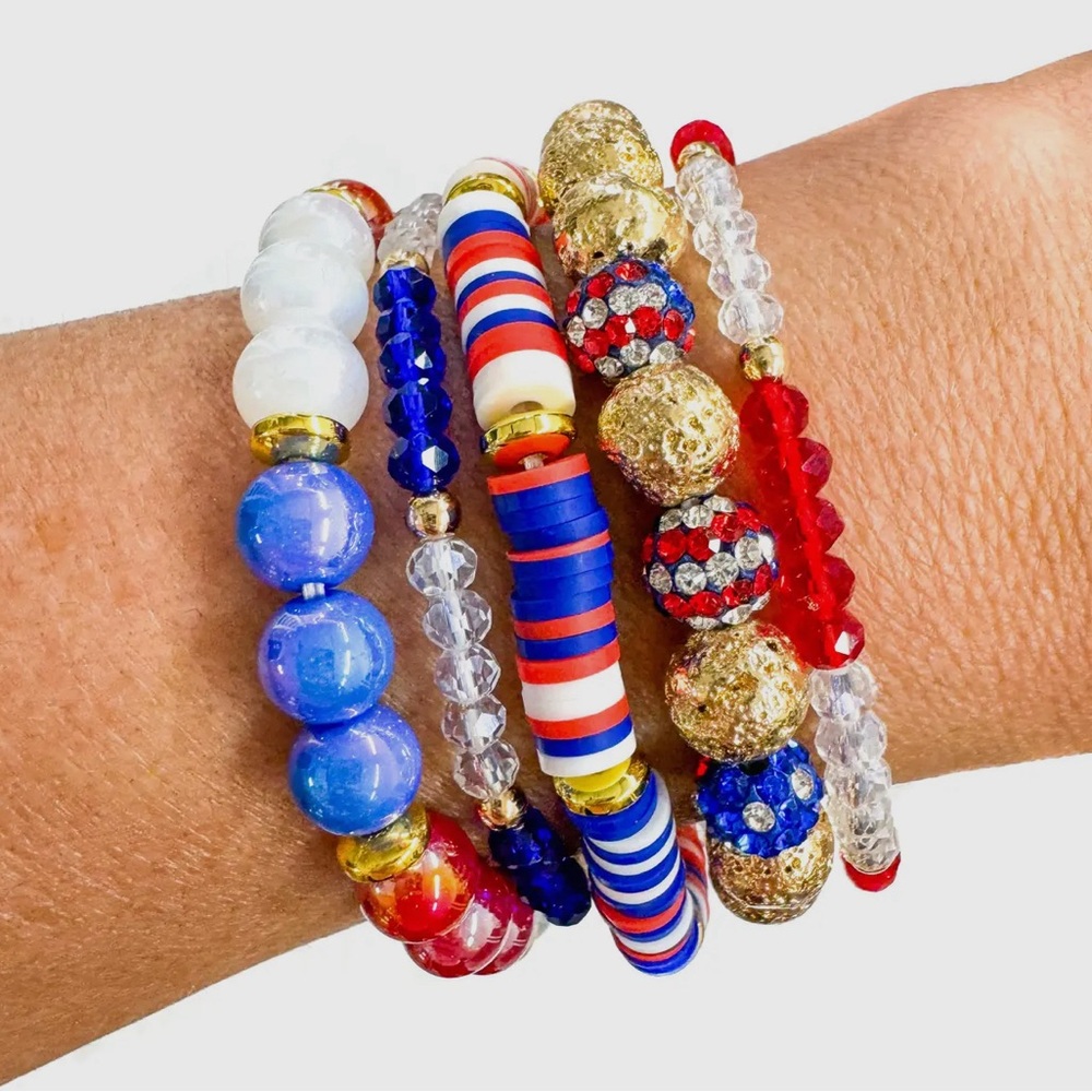 4th of July Bracelet Stack - Patriotic